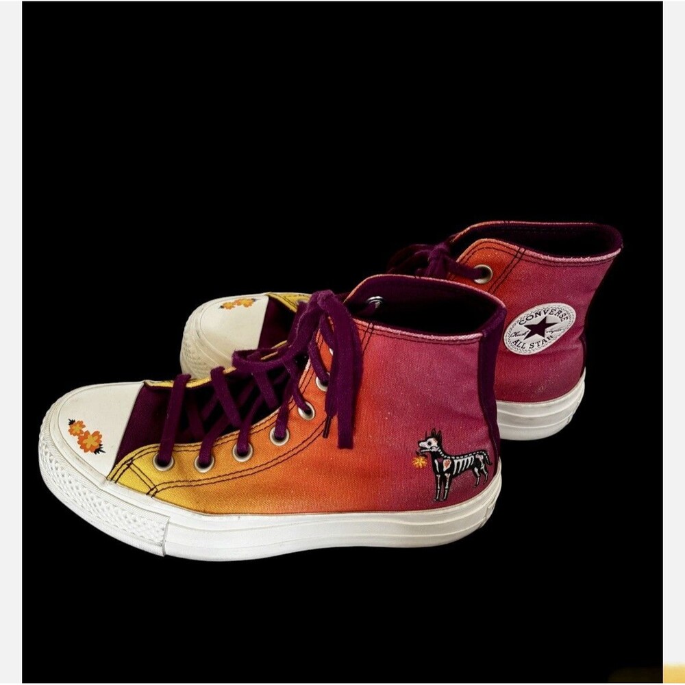 Converse Womens Chuck Taylor All Star Ombre Lift Dia De Muertos High Top Sz 6
